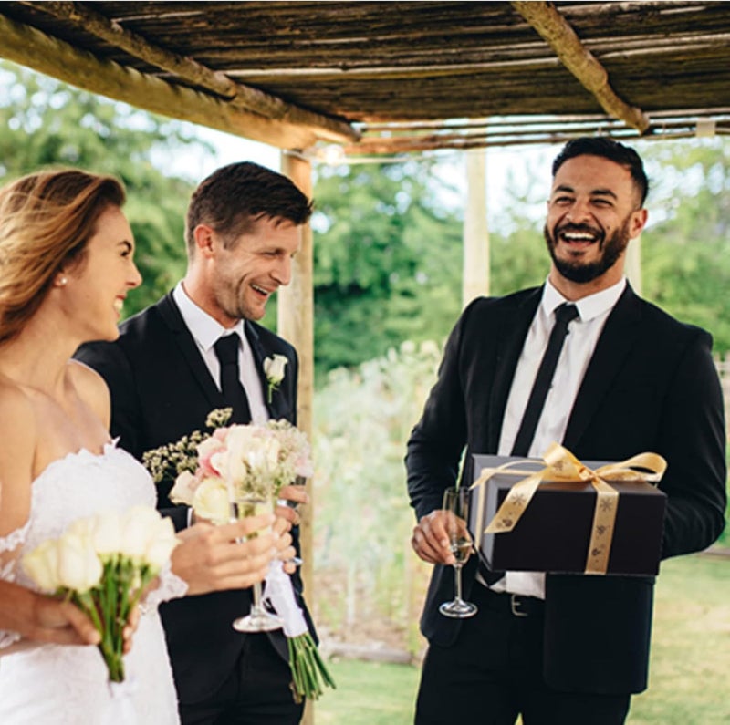 Ditwis 4 Pack 8x8x4 Inches Gift Boxes with Magnetic Closure Lids, Black Magnetic Box for Wedding, Groomsmen Bridesmaid Proposal, Birthdays, Mother's Day - Image 5